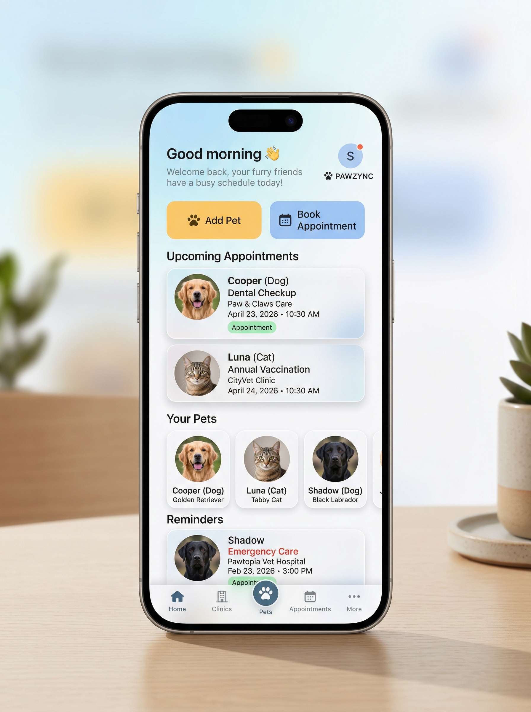 Pawzync mobile app